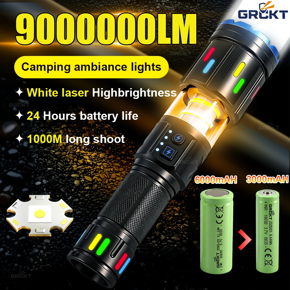 Industrial Laser Beam - Lanterna de campismo a laser branca,
