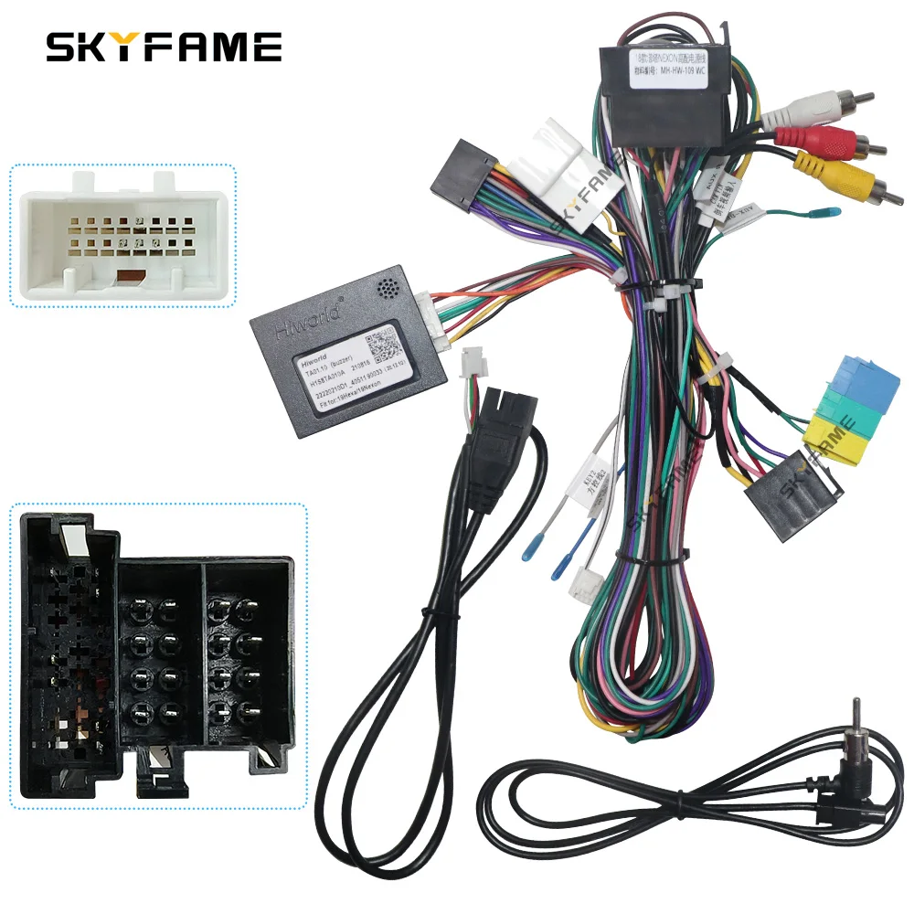 

SKYFAME автомобильный 16-контактный жгут проводов адаптер Canbus Box декодер Android радио кабель питания для Tata Nexon TA01.10 WC