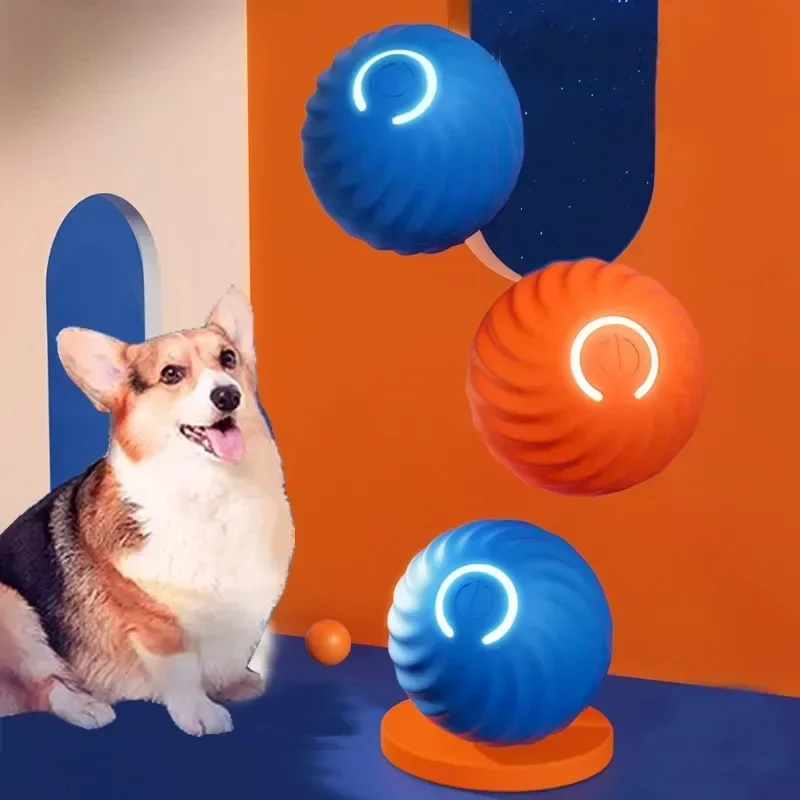 

1Pcs Rechargeable Smart Dog Toy Ball for Dogs Electronic Interactive Pet Products Training Plush Automatic Jump Roll Ball New