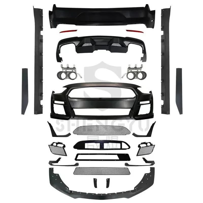 

FOR-D Mustang 15-17 Upgrade Aut Part for to GT500 Shelby Model Include Car Bumper Side Skirt Rear Lip Exhau