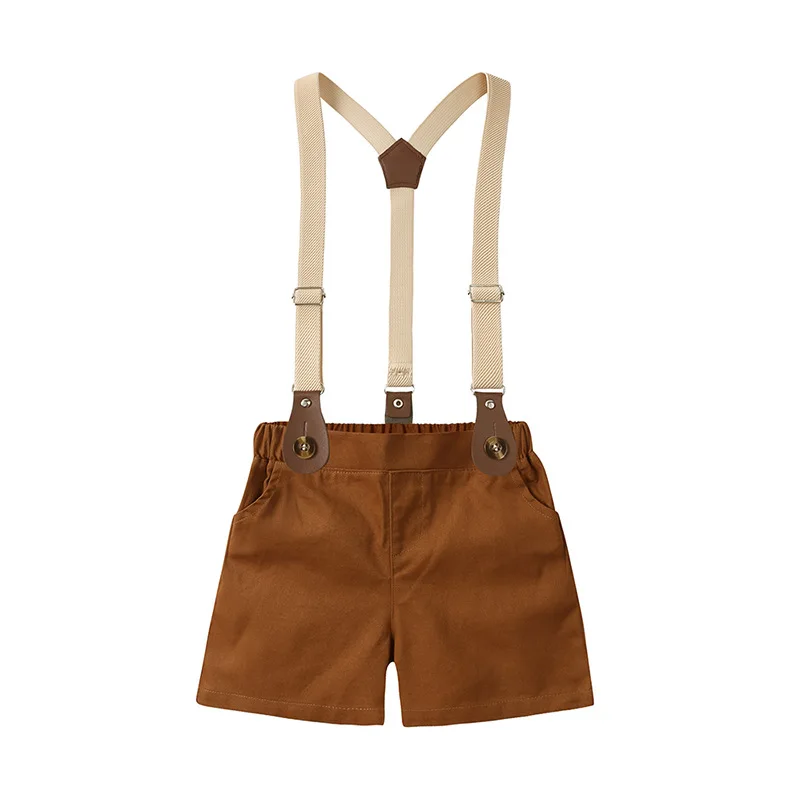 Conjuntos para recém-nascidos de 1 a 3 anos, roupas para bebês meninos, verão, manga curta, gravata borboleta, camisa, body, sling, troncos, crianças, bebê, cavalheiro