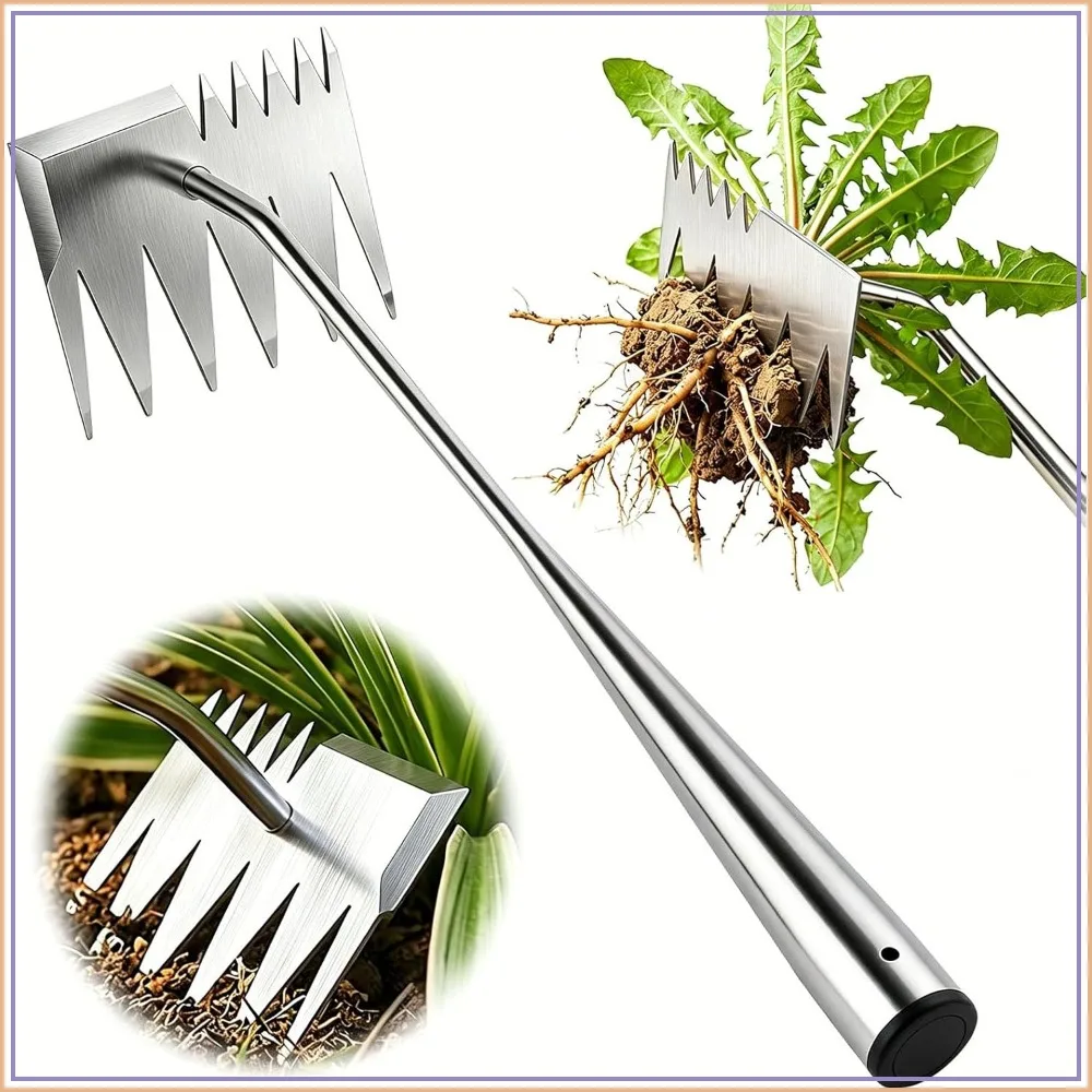 Upgraded Dual Head Stainless Steel Weed Puller Tool