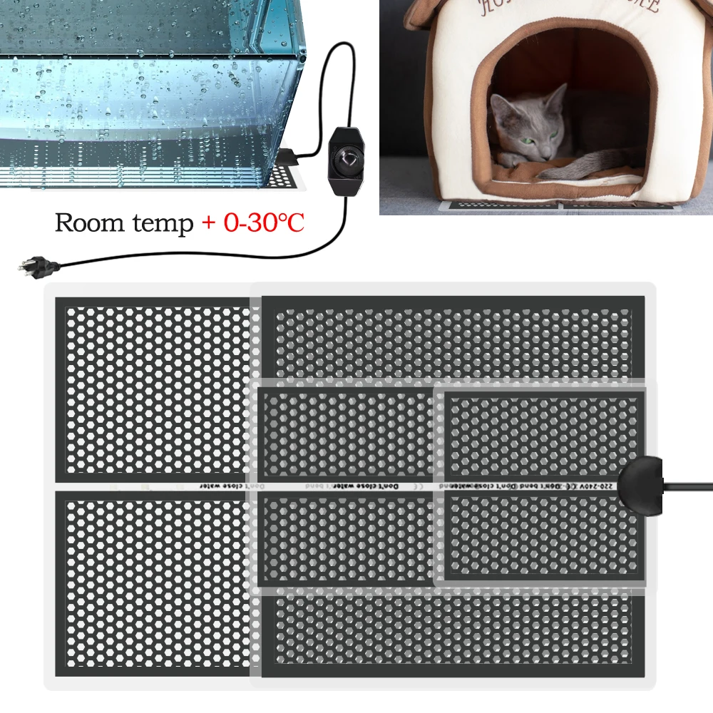 5-20W Seedlings Heating Pad with Adjustable Temperature Winter Reptile Waterproof Warm Heat Mat Under Tank Pad for Snakes Lizard