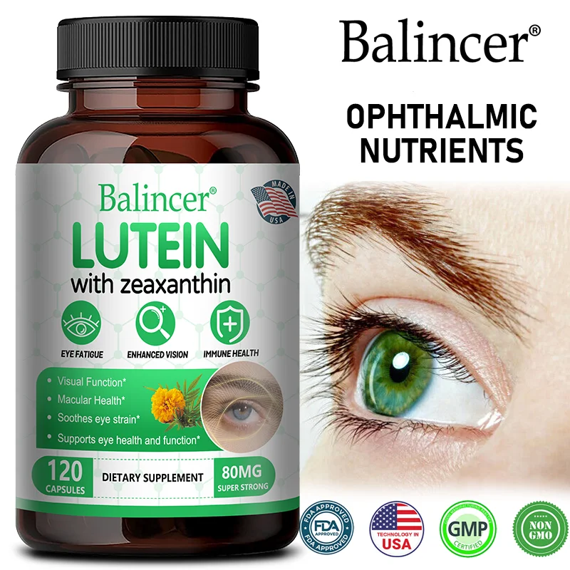 Lutein Capsules - Vision Vitamin Supplements To Relieve Eye Fatigue and Dryness, Help Vision Health and Blue Light Protection