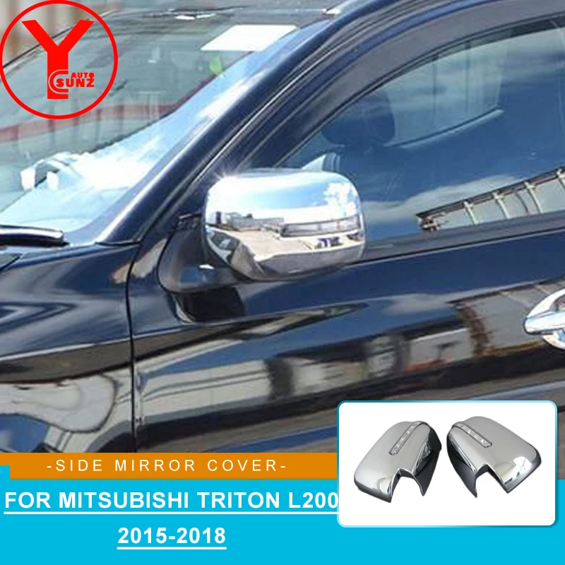 

Side Door Mirror Cover LED For Mitsubishi Triton L200 2015 2016 2017 2018 ABS Car Styling Rearview Mirror Auto Parts Accessories