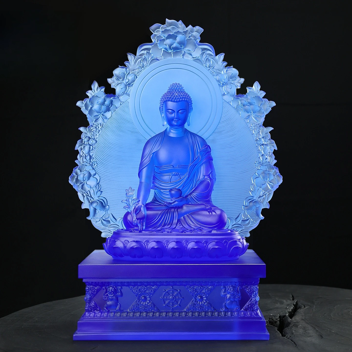 

Глазурованная аптекарская статуя Будды Будды Светящаяся основа Ваджра Орнамент Домашний интерьер Гостиная Посуда Будды Apothecary Rulai