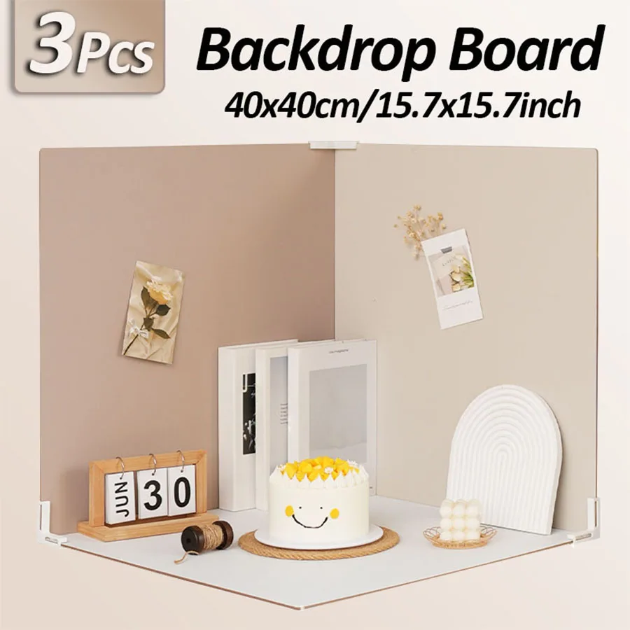 

Набор из 3 водонепроницаемых однотонных фотобордов 40x40 см для натюрморта, продуктов, ювелирных изделий и фотосъемки