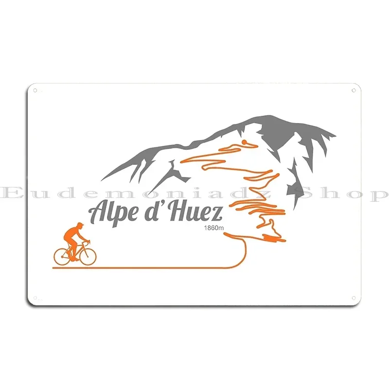 Alpe D Huez Cycling Print Metal Sign Cinema Custom Cinema Designing Cinema Tin Sign Poster