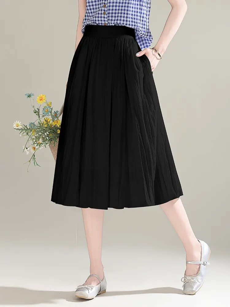 

Женская французская белая юбка-миди, популярная летняя тонкая новинка 2023 года, удобная крутая юбка трапециевидной формы средней длины, повседневная юбка