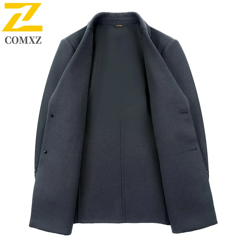2025 Men Wool Overcoat Winter Fashion Classic Turndown Collar Premium TrenchCoat ​Business Medium Long Styles Windproof Jackets