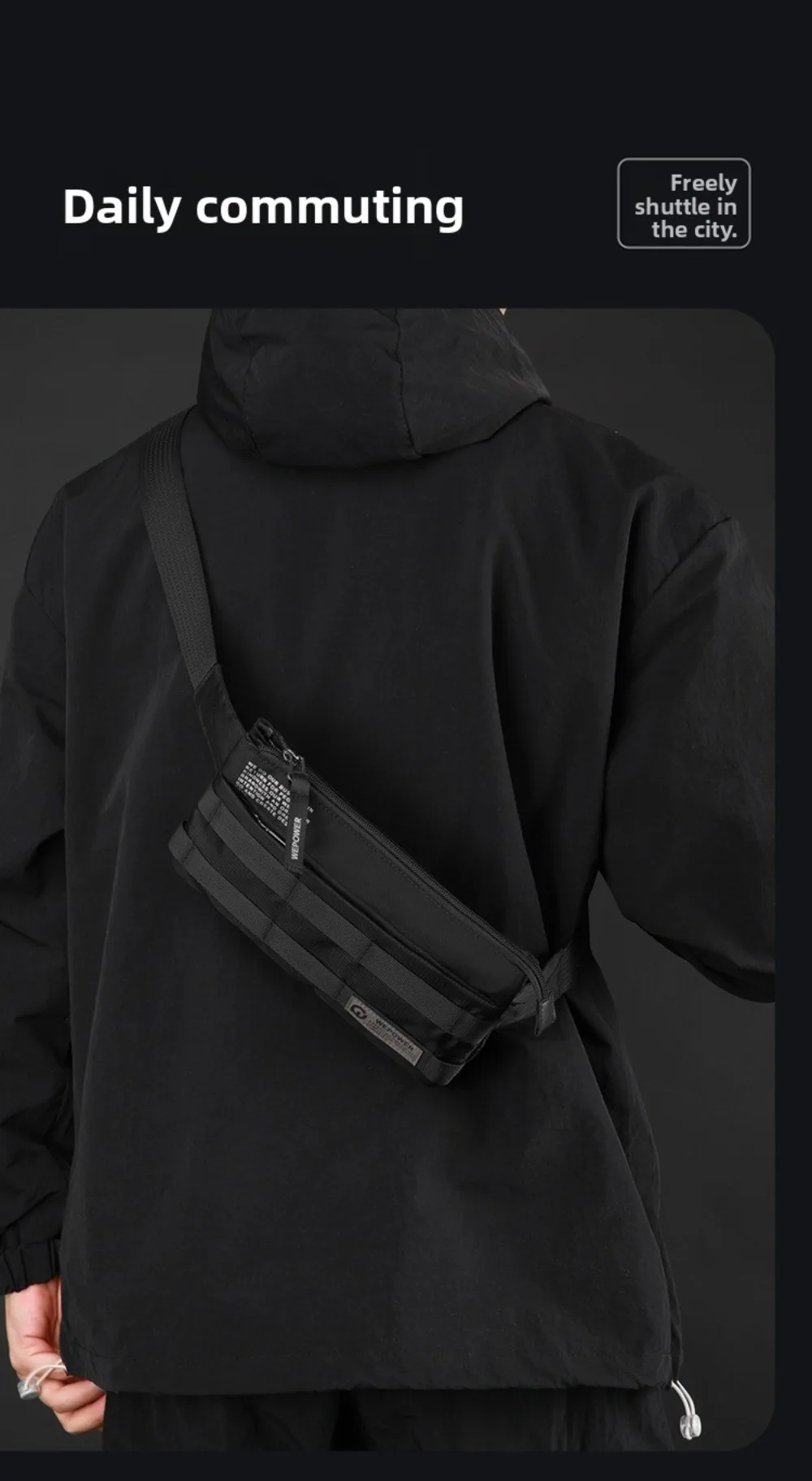 Hochwertige Vintage-Style Herren-Hüfttasche Multifunktionale Kleine Gürteltasche Einfaches Design Schultertasche für Outdoor-Aktivitäten – Detail 4