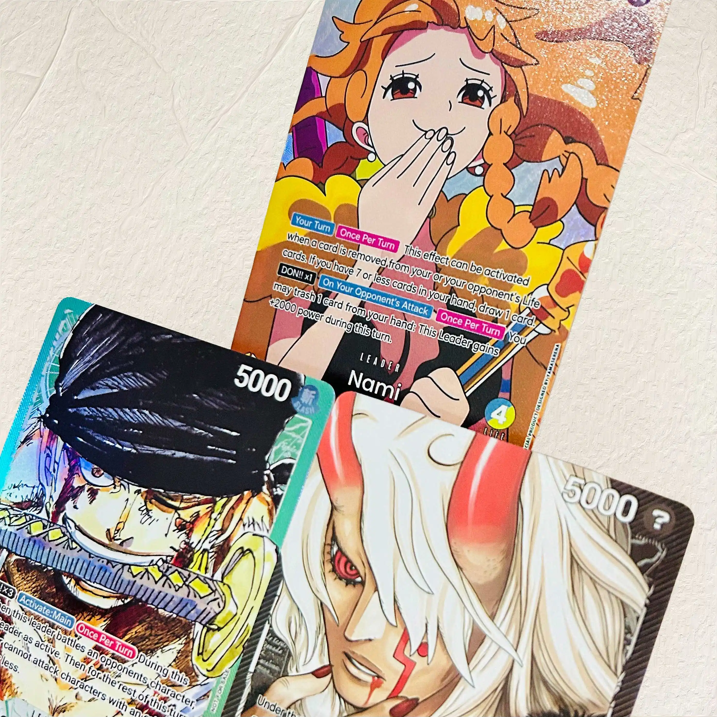 DIY One Piece Nami Roronoa Zoro Imu 3 Stück Folien-Textur-Karten Englische Version Sammlerqualität Premium Anime-Sammelkarten – Detail 2