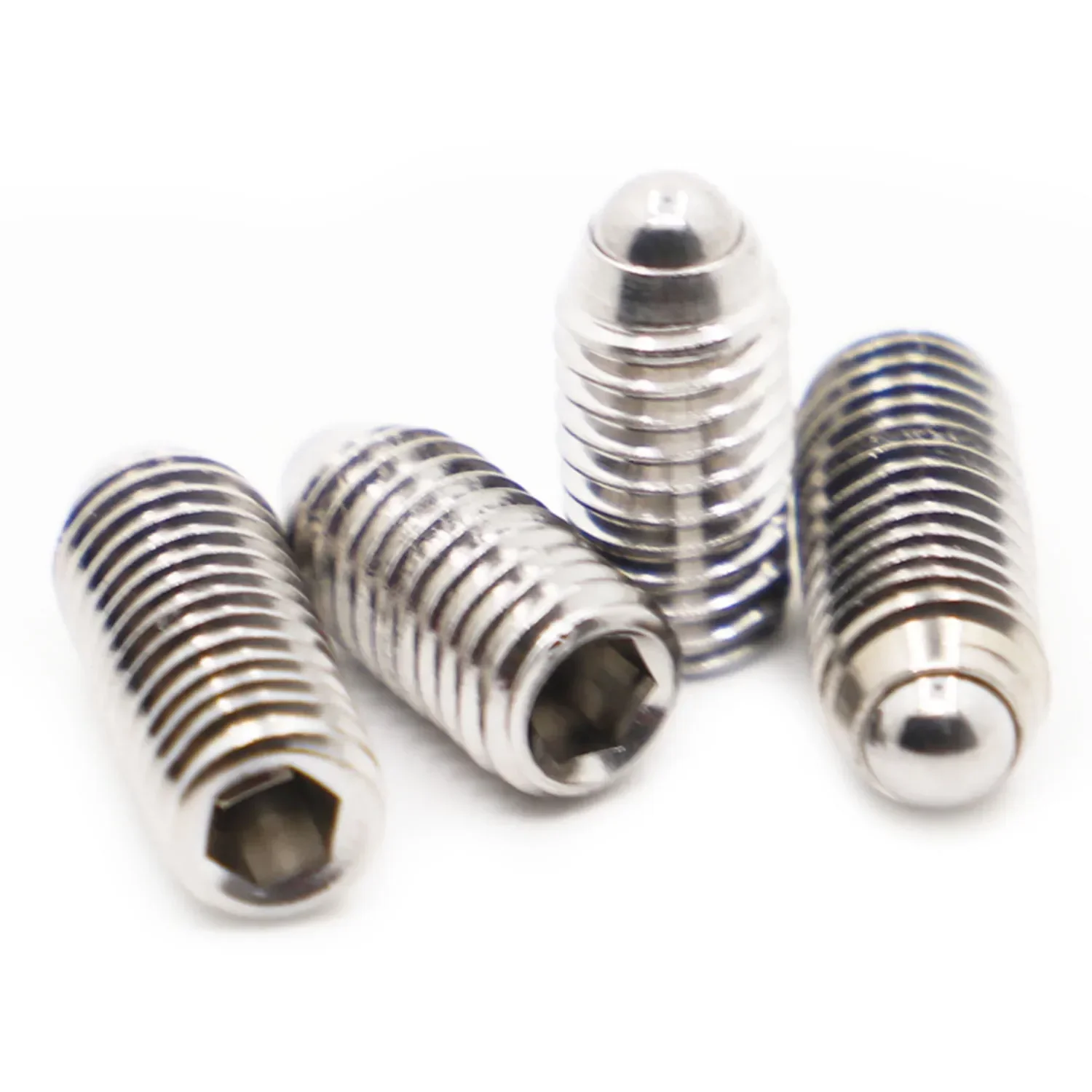 1/2/5pcs M3 M4 M5 M6 M8 M10 M12 A2-70 304 Stainless Steel Hex Socket Allen Spring Ball Plunger Grub Bolt Point Set Screw