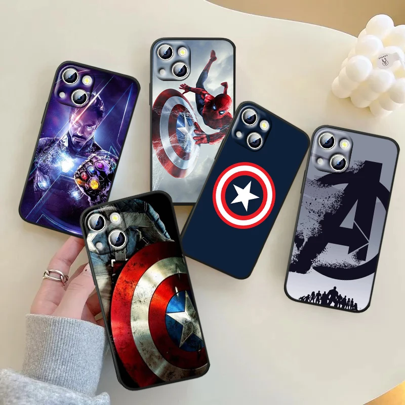 Marvel Avenger Show For iPhone 14 13 12 11 Pro Max XS Max X XR 7 8 Plus 6S 5S Silicone Black Shell Phone Case