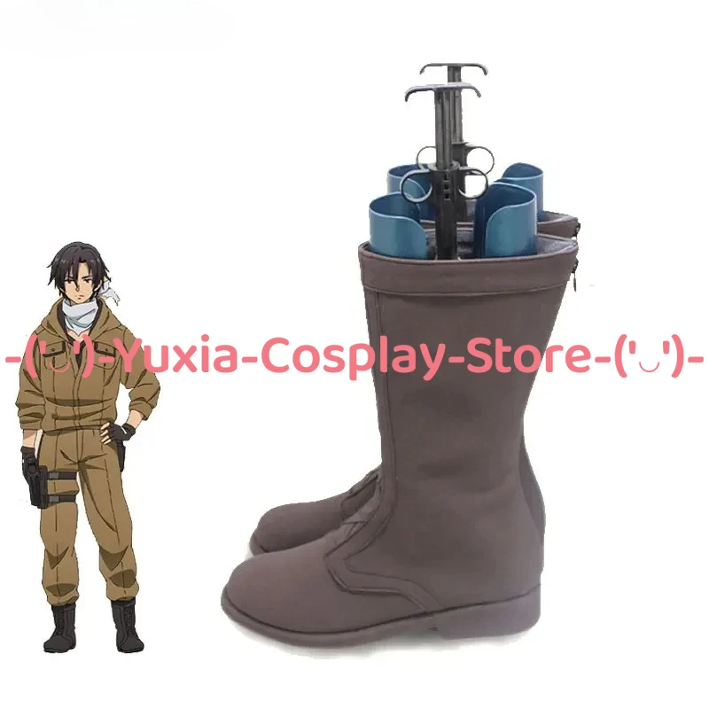 Yuxiacosplay! 86-Eighty Six- Shinei Nouzen Buty do Cosplayu, Rekwizyt Postaci z Anime, Skórzane Botki PU, Kostium na Halloween, Karnawał, Imprezę