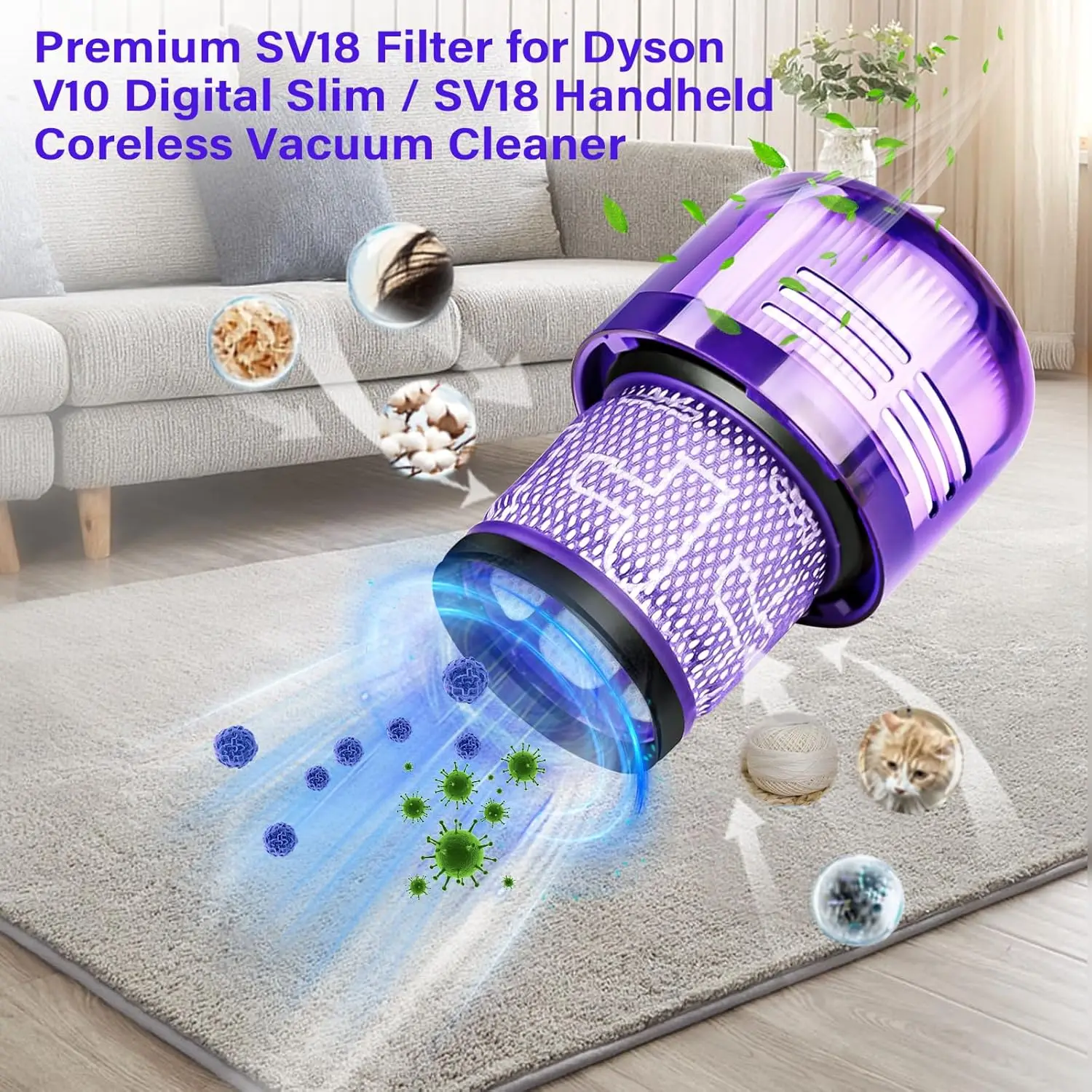 Пост-фильтр для Dyson V10 Digital Slim/SV18, сменные запасные аксессуары для беспроводного пылесоса, моющиеся фильтры