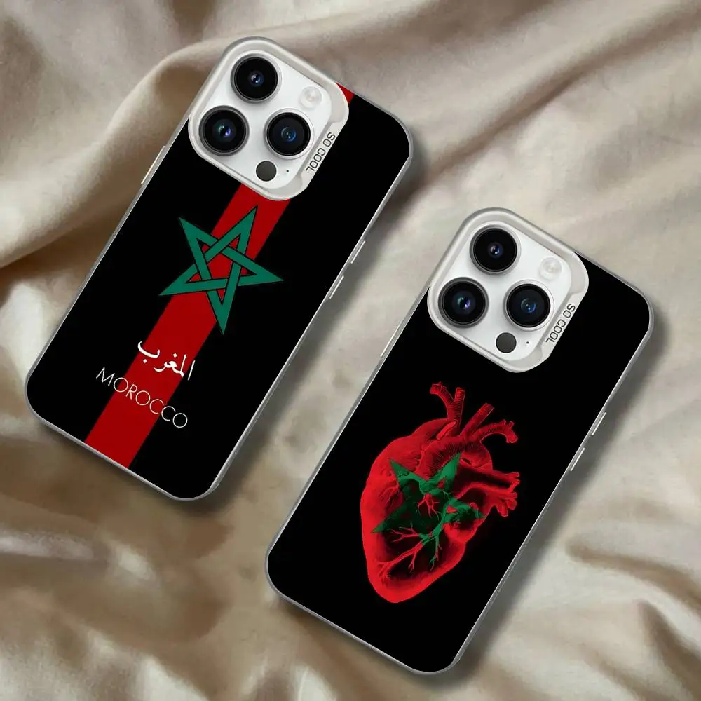 

Morocco Flag For iPhone 17,16,15,14,13,12,11,Mini,Pro,E,SE4,XS,MAX White Candy Matte Cover