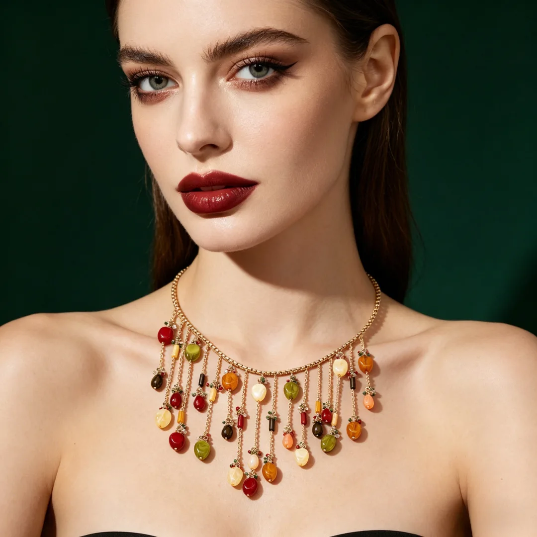 

Fashion Water Drop Tassel Long Necklace For Women, Trendy Versatile Clavicle Chain Minimalist Jewelry