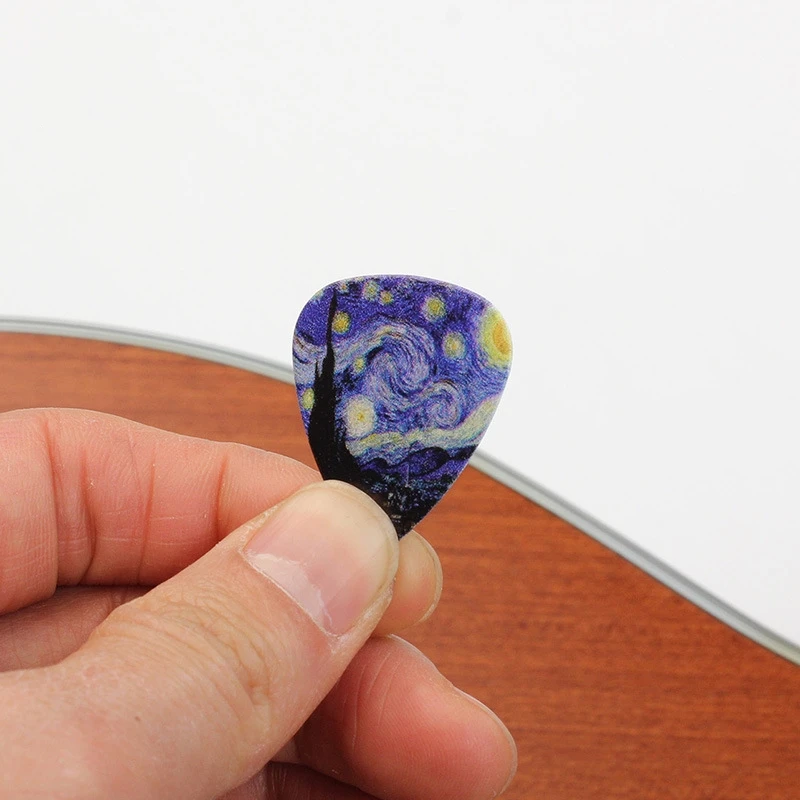 The Starry Night Guitar Picks Van Gogh Accessories 3 Thicknesses Ukulele Bulk Soft Mediators Musical Instruments Parts