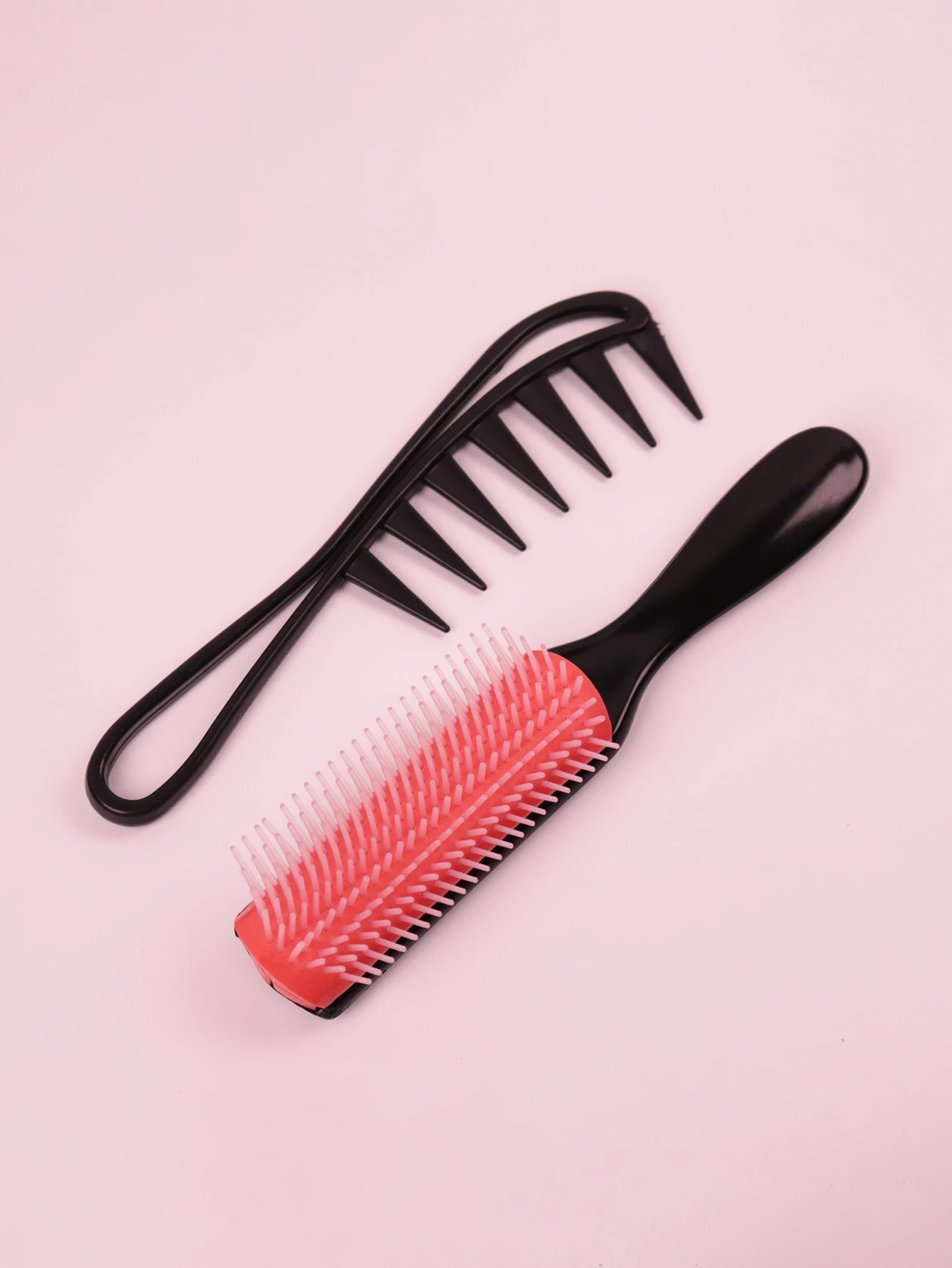 فرشاة مشط تصفيف الشعر والتدليك، مشط ذو أسنان واسعة على شكل سمكة قرش، فرشاة شعر من النايلون مكونة من 9 صفوف خاصة للشعر المستعار الحقيقي #3