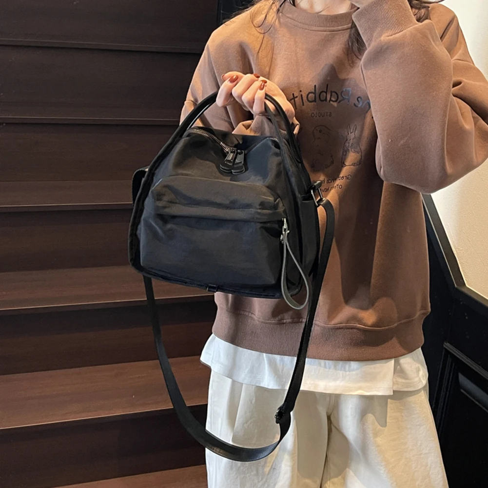 

Women Simple Shoulder Bag Solid Color Lightweight Sling Bag Zipper Closure Casual Crossbody Bag Travel Shopping Work Date Bag