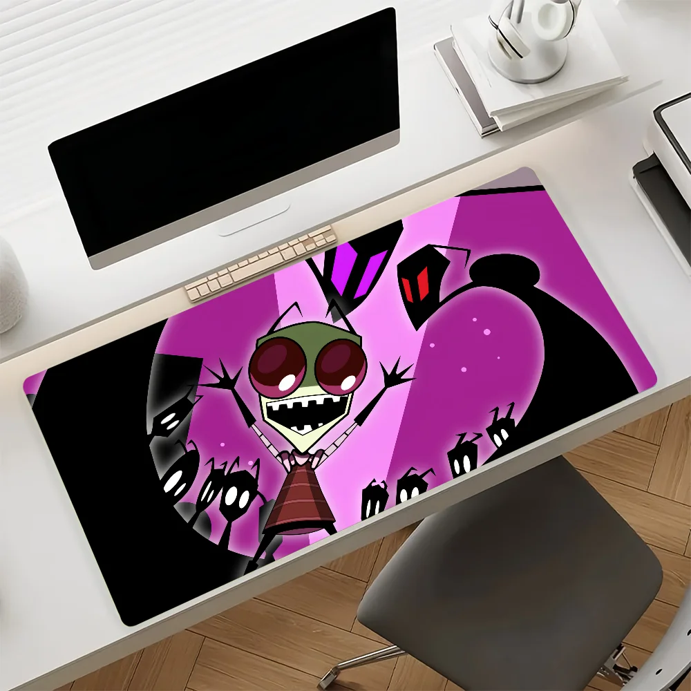 Cartoon Invader Zim Mouse Pad Large Non-Slip Waterproof Mat Stitched Edge Keyboard Pad for Gaming Daily Office