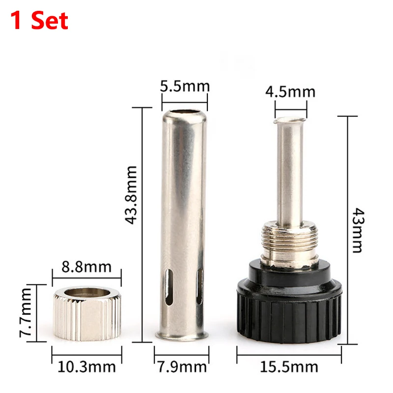 1 Set Soldering Station Iron Handle Accessories Socket nut for936 Iron head Cannula Iron Tip Bushing Wood Head Soldering Station
