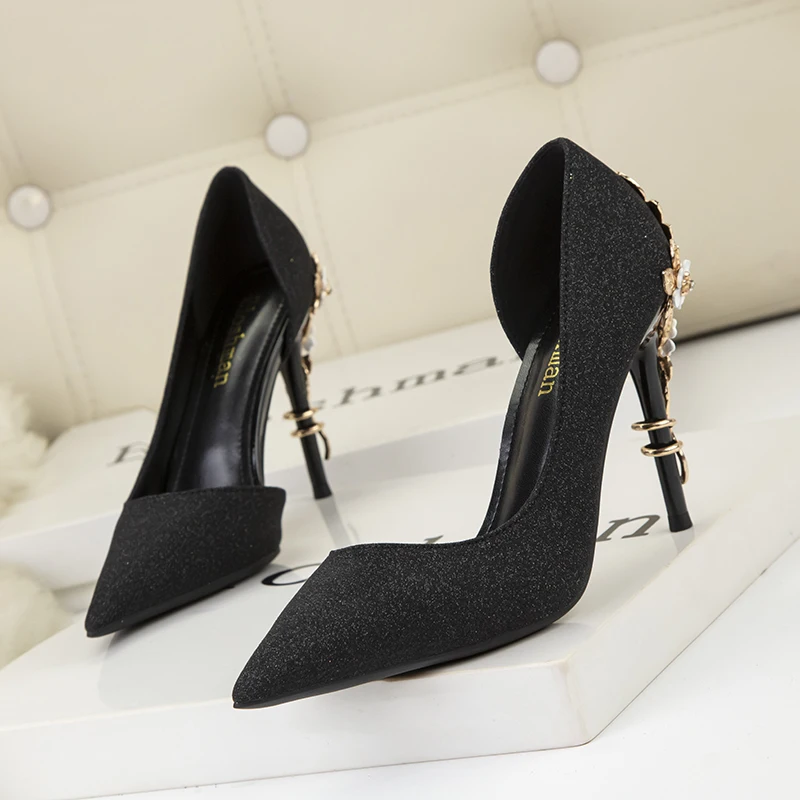 

Luxury High Heels Women's Shoes Fashion Rhinestone Pumps New Pointed Toe Party Wedding Shoes Women Thin Heels Spring Autumn Shoe