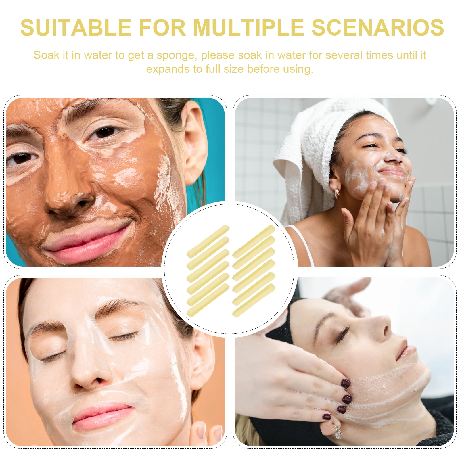 

120 Pcs Cleaning Sponge Daily Cleansing Facial Pads Makeup Remover Powder Puff Sponges for Face Accessories Cleanser Portable