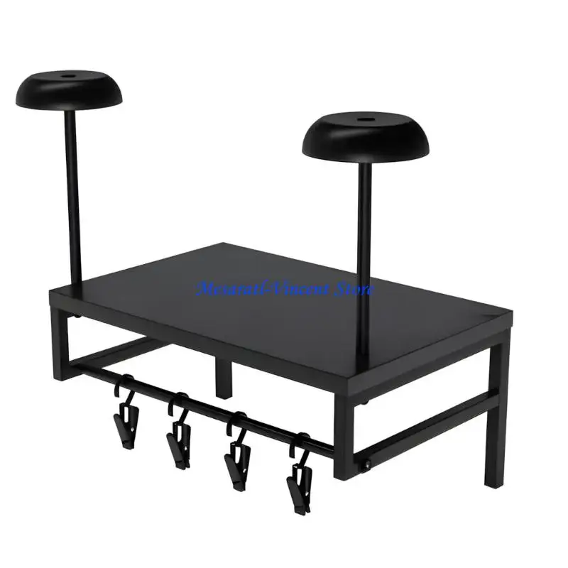 A70F Sturdy Helmet Wall Rack Construction Multifunctional Bracket For Motorcycle Gear And Sports Equipment Display