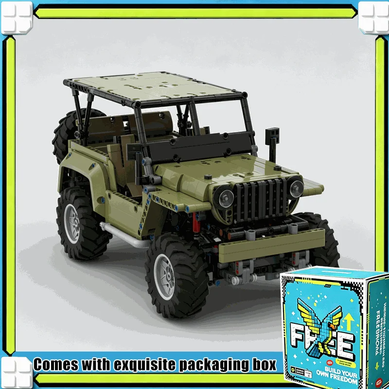 1476PCS MOC Classic Off Road Utility Car Model Custom Building Blocks Remote Control DIY Assembly Educational Display Toy Gift