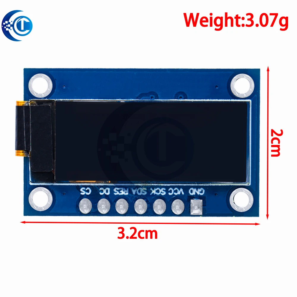 Módulo OLED branco azul de 0,91 polegadas 128x32 SPI SSD1306 7PIN - Ideal para projetos Arduino