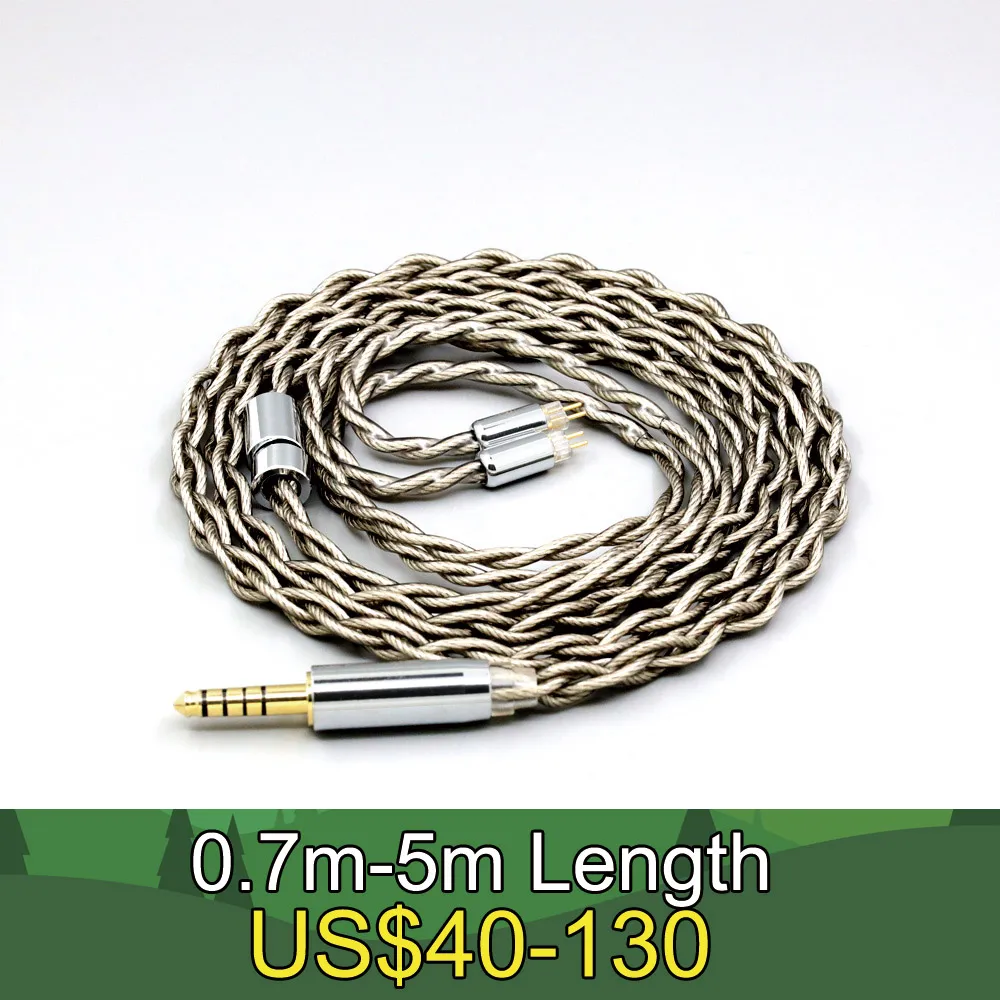 

99% Pure Silver + Graphene Silver Plated Shield Earphone Cable For 0.78mm BA W4r UM3X UM3RC JH13 High LN007947