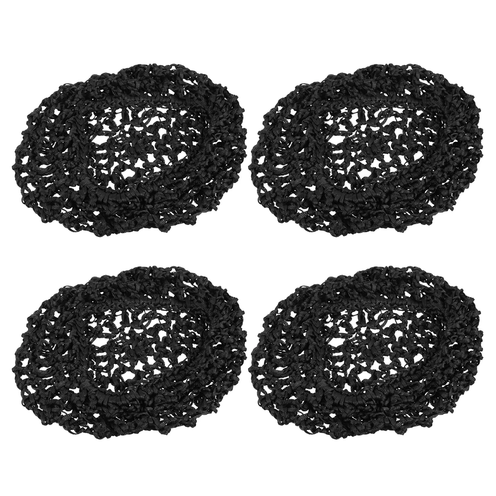 

4PCS Black Mesh Crochet Hair Net Women Sleep Hat Bun Nets Breathable Comfortable Lightweight Travel Accessories