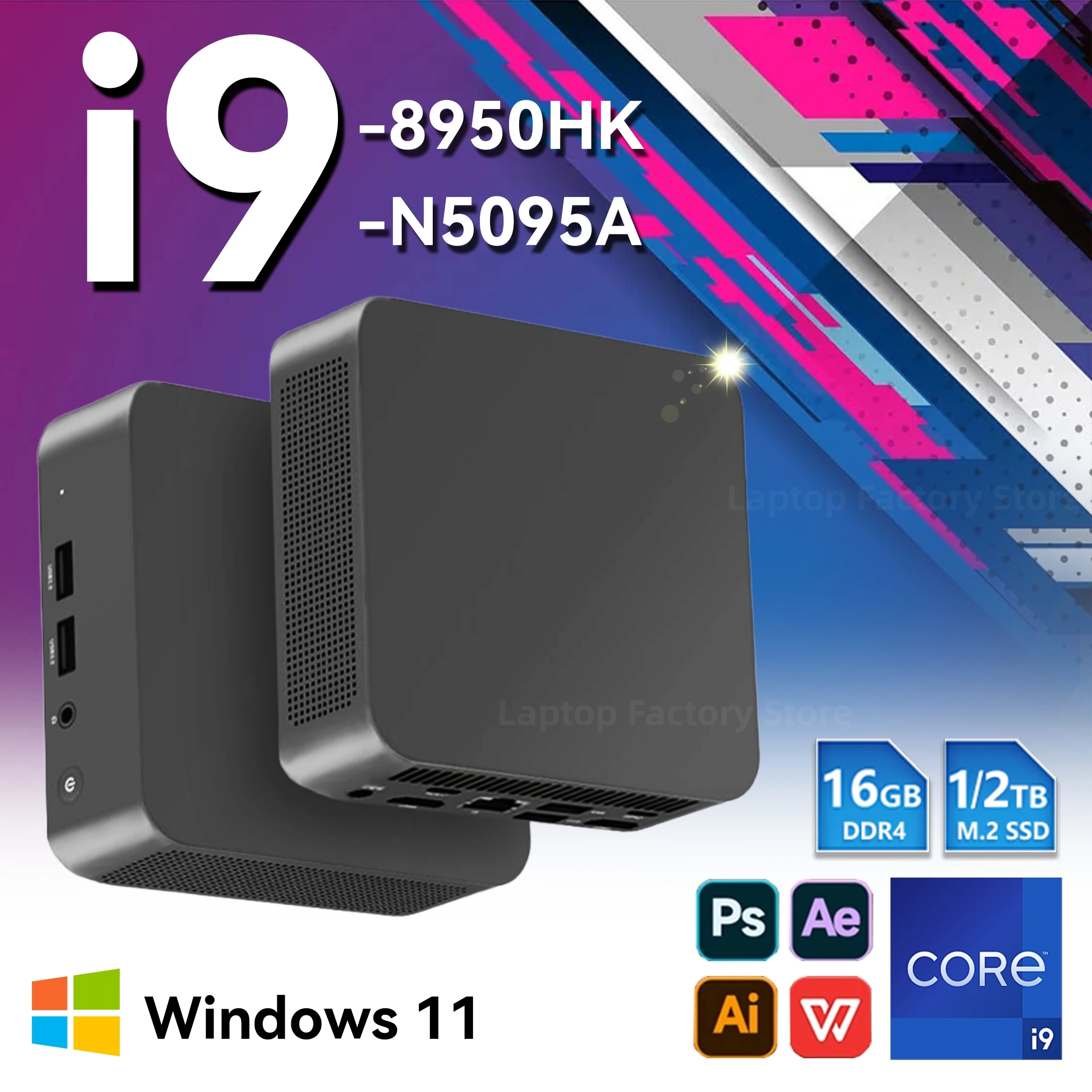 【セール中】Windows 11 Pro搭載 Intel Core i9 8950HK/N5095A ミニPC 16GB 1TB/2TB 4K対応 ゲーミングPC WiFi6 USB ポータブル ミニデスクトップPC