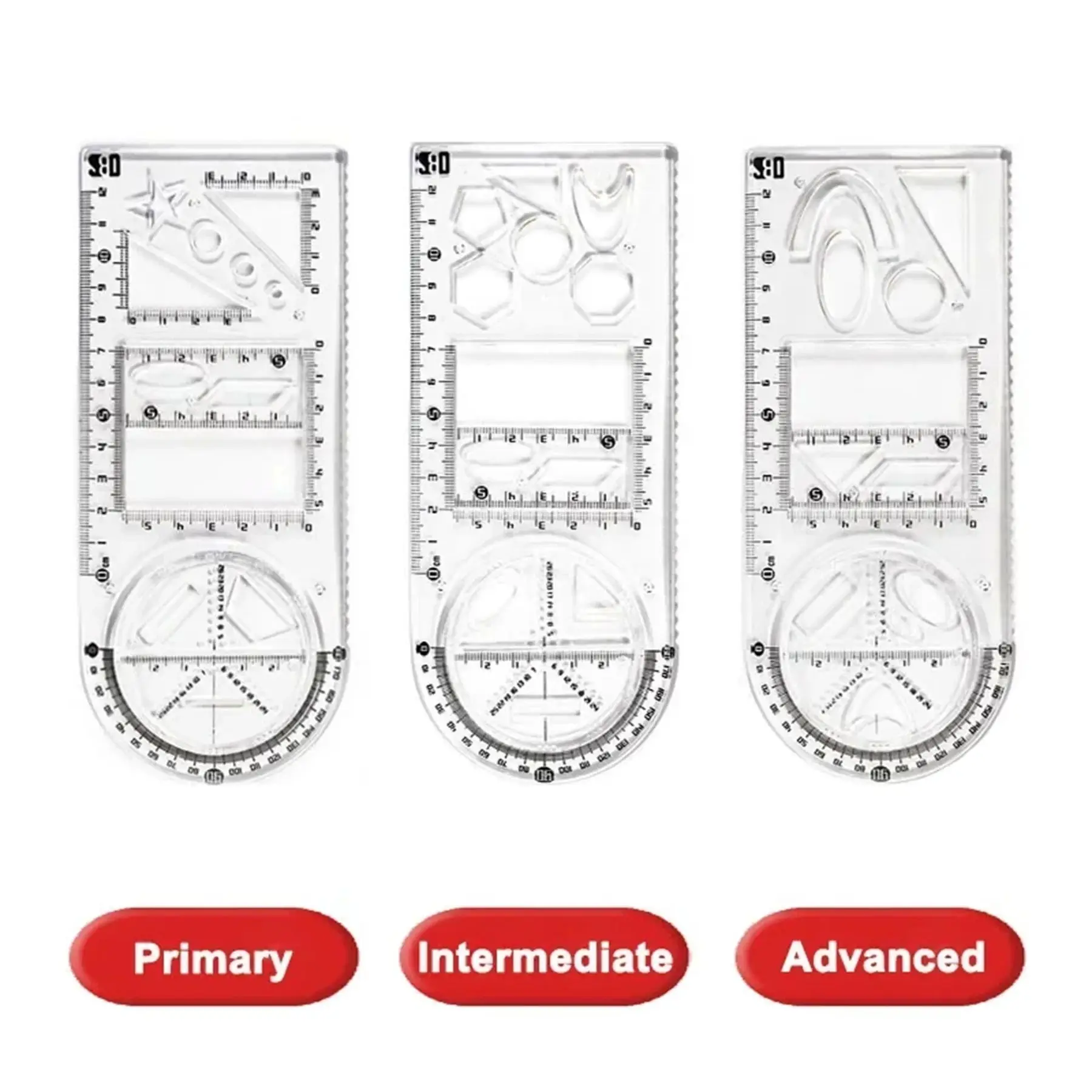 مجموعة مسطرة متعددة الوظائف رسم هندسي منقلة سبايروغراف مسطرة أدوات صياغة الرياضيات للطلاب #4