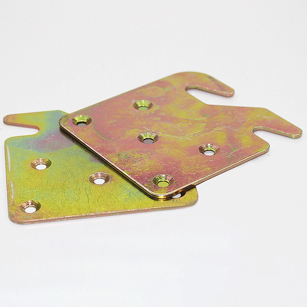 

2pcs Hinge Brackets Snap Connectors Thickened Flat Straight Hardware Wood Bed Frame Rail Hook Plates Bed Supplies 5 Hole
