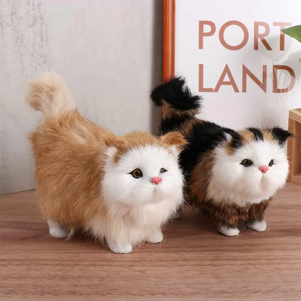 ニャース カワイイ 子供向け ソフトベビーおもちゃ フェイクキャット ぬいぐるみ子猫 プラッシュキャットトイ シミュレーションキャット 猫モデル