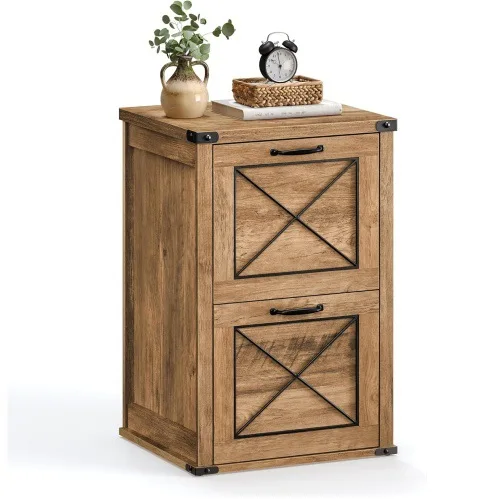 

File cabinet printer holder with 2 drawers, modern farmhouse style for home office