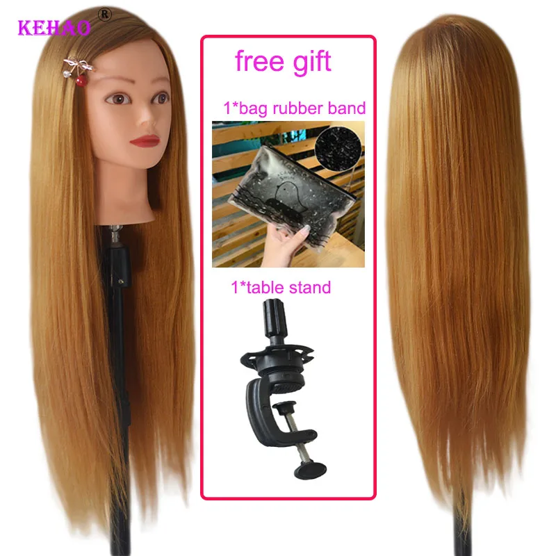 

Hairdressing Hairdresser Styling Tool 60cm Straight Hair Training Mannequins Head For Makeup Hair braiding Practice Salon Head