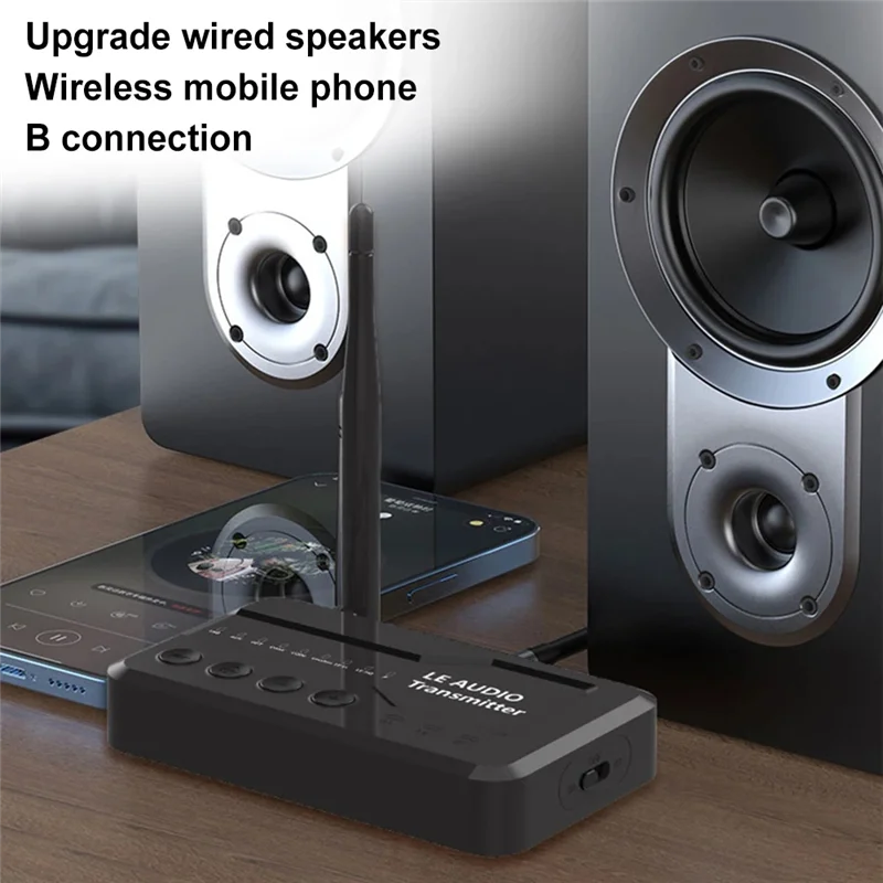 B03B-Wireless LE Audio Adapter Transmitter With Bluetooth 5.3 - 1000MA, DC 5V, USB/AUX/Opt/Coax Features