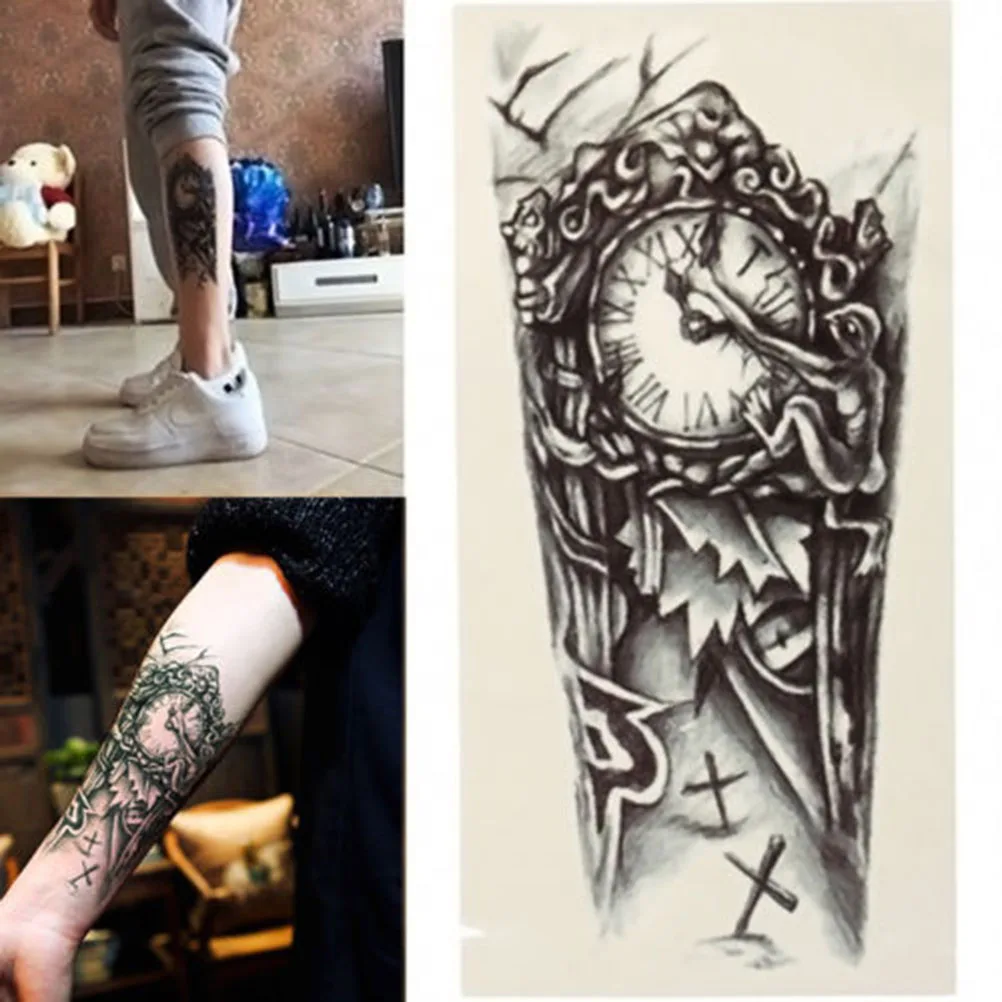 Neue 5 Stück wasserdichte temporäre Tattoo Aufkleber Kreuz Glocke Tattoos Aufkleber Körper kunst für Männer übersetzt Tattoo Ärmel