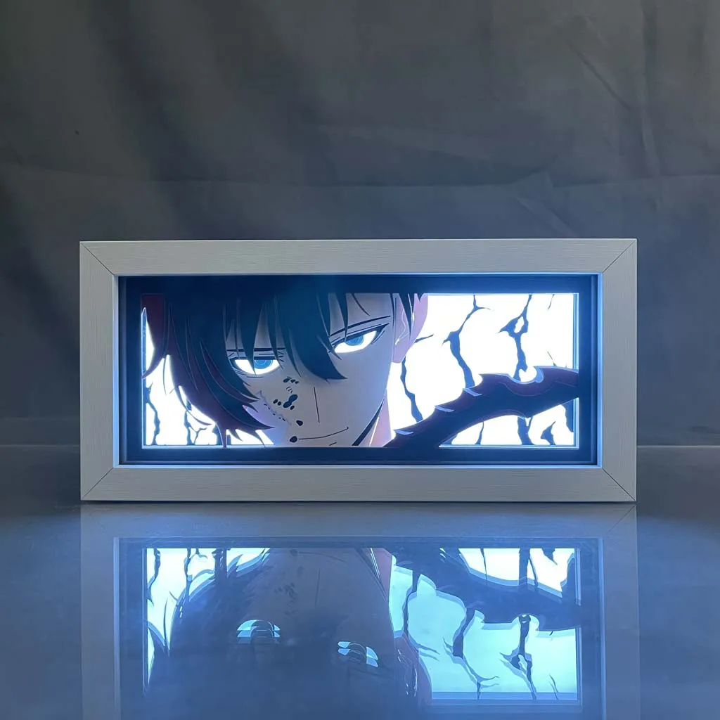 Caja de luz de Anime Sung Jin Woo de nivelación individual para decoración de dormitorio, escritorio, caja de luz de Manga, regalo de cumpleaños