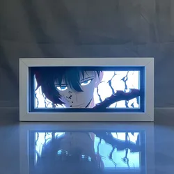 Caja de luz de Anime Sung Jin Woo de nivelación individual para decoración de dormitorio, escritorio, caja de luz de Manga, regalo de cumpleaños para niños, lámparas de escritorio, luz Led nocturna