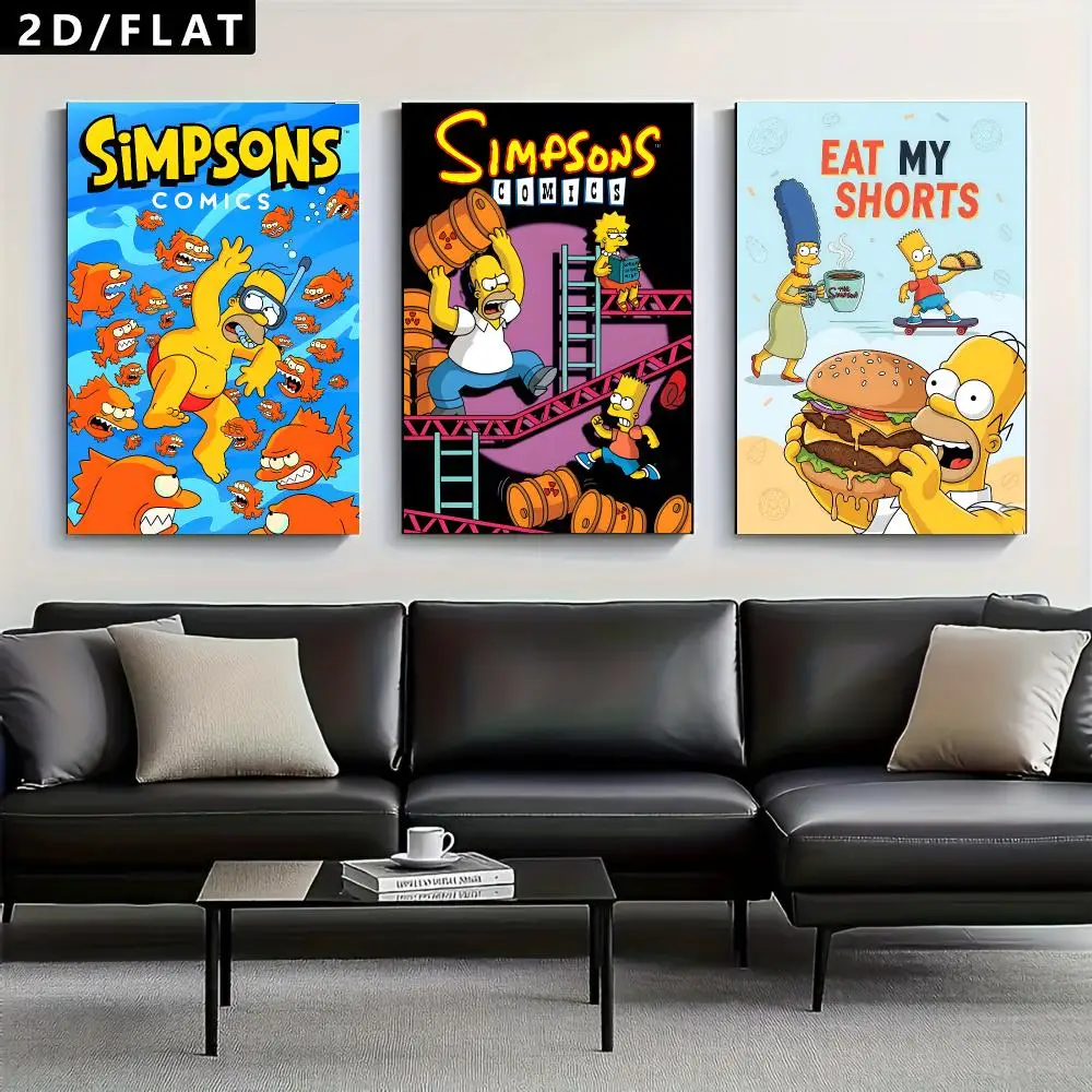 animation The Simpsons Trendy Classic hot HD Self-Adhesive Waterproof Art Poster Room Decor, New Arrival On Sale