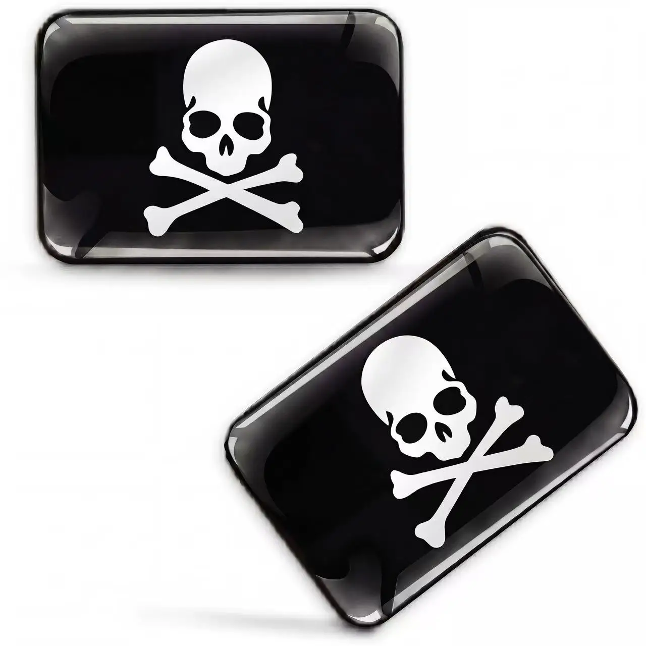 

2pcs Car Stickers Skeleton Skull Style Badge Emblem Automotive Motorcycle helmet Decals Accessories for All Vehicles