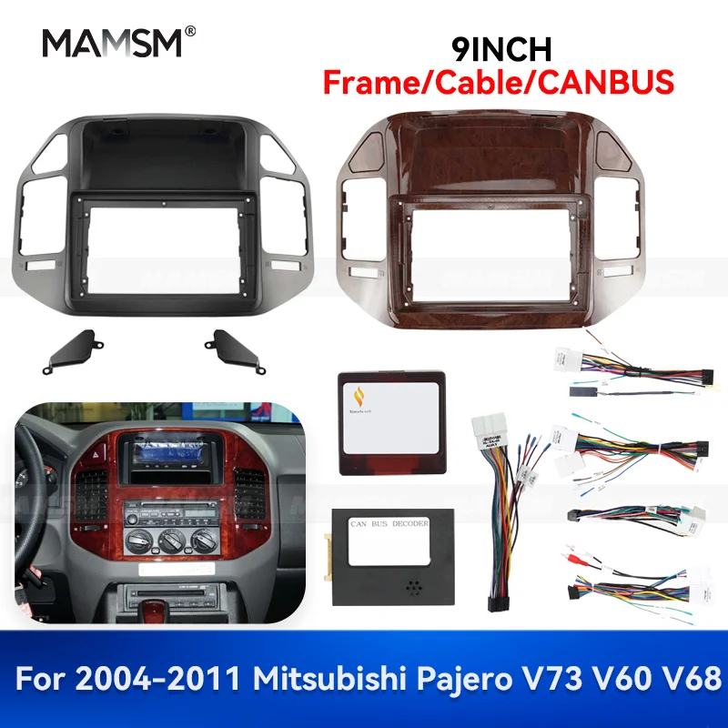 

MAMSM 9-дюймовый для Mitsubishi Pajero V73 V60 V68 2004-2011 Android автомобильная мультимедийная радиорамка стерео панель жгут проводов Canbus