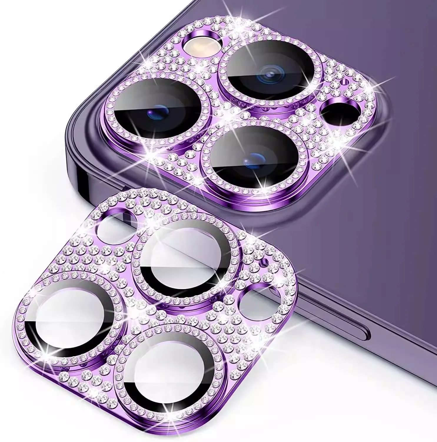 Glitter Diamond Camera Lens Protector Case Cover For iPhone 15 14 Plus 13 Pro Max 12 Mini 11 Women Protection Phone Accessory