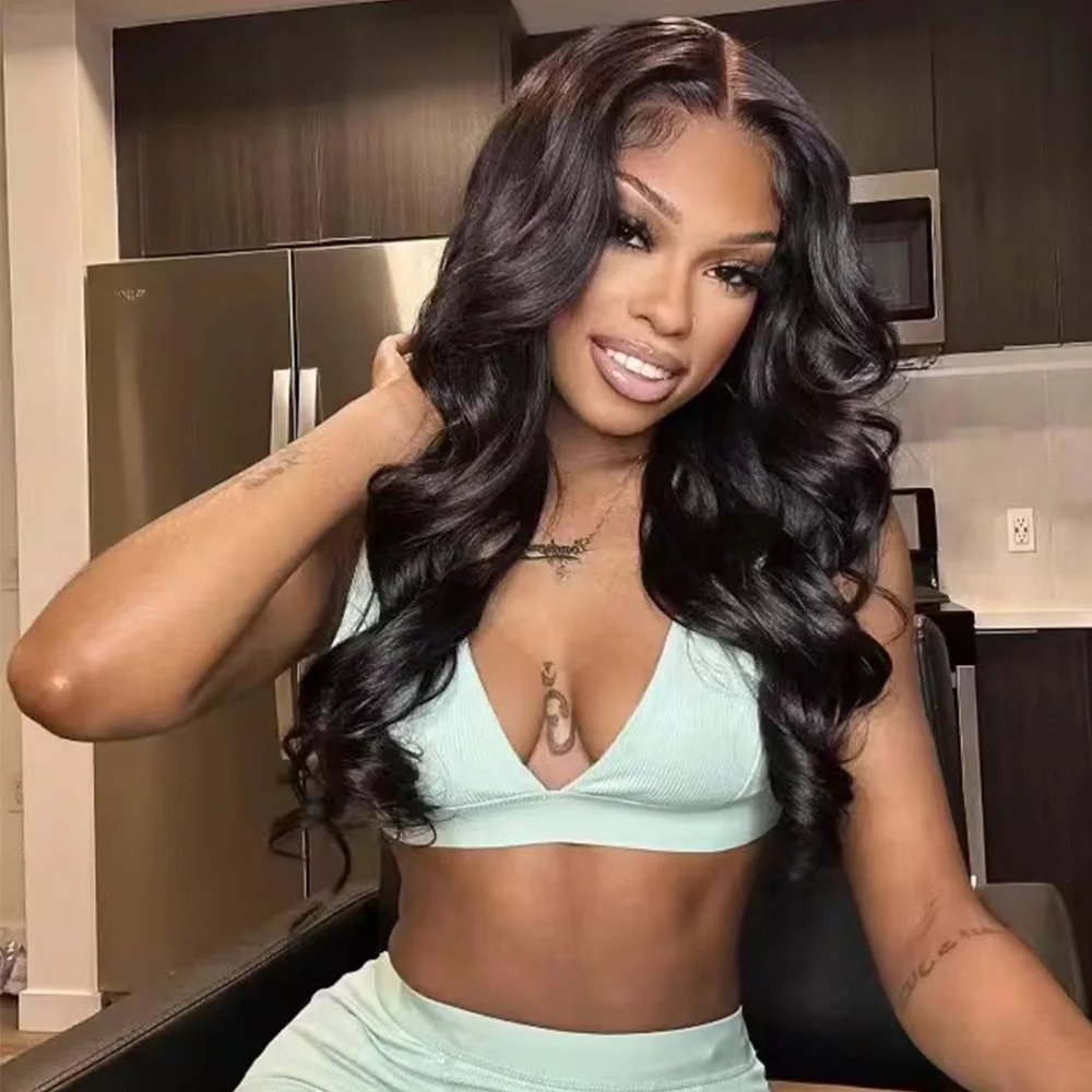 

Bye Knots Парик Бесклеевые парики Человеческие волосы Предварительно выщипанные Предварительно вырезанные 5X5 HD Парики с кружевной застежкой Человеческие волосы Объемная волна Парики с кружевной передней частью Hum