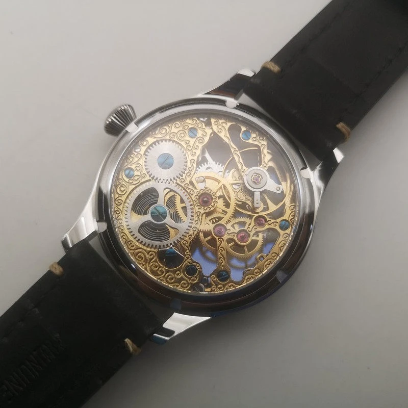 Hollow Engraving Manual Mechanical Movement Men's Watch Handmade Original Gold Movement Luminous Pointer Personalized Watch